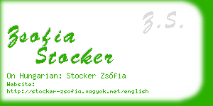 zsofia stocker business card